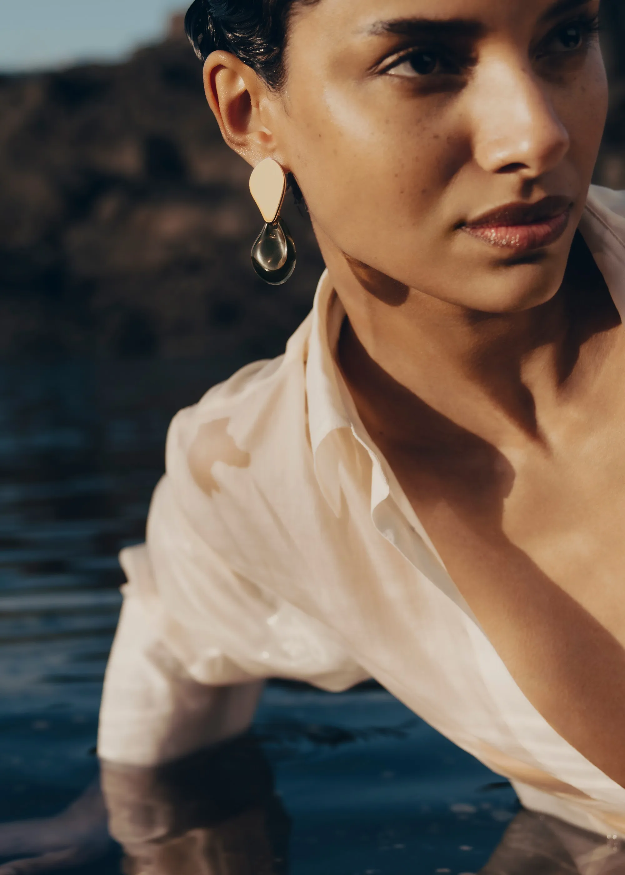 Naé Earrings - Smoked glass sold by Polene product image thumbnail 2