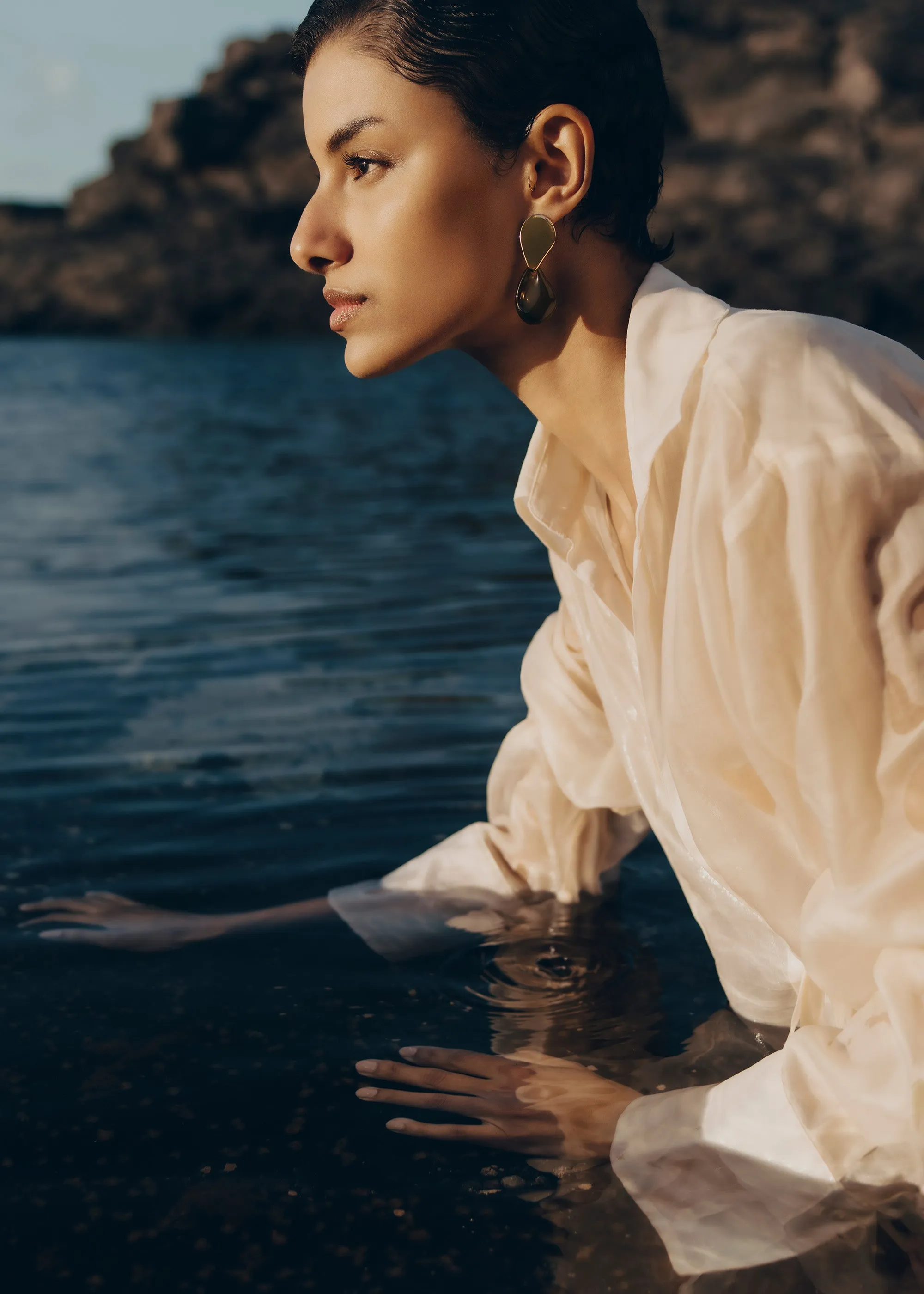 Naé Earrings - Smoked glass sold by Polene product image thumbnail 4