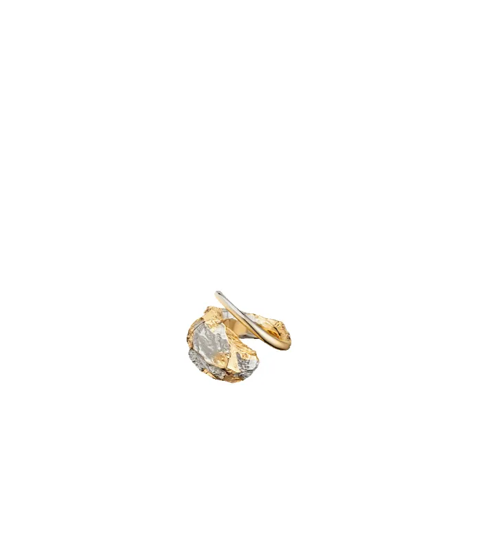 Eroz Ring - Duo palladium with 24 carat gold plating made by Polene