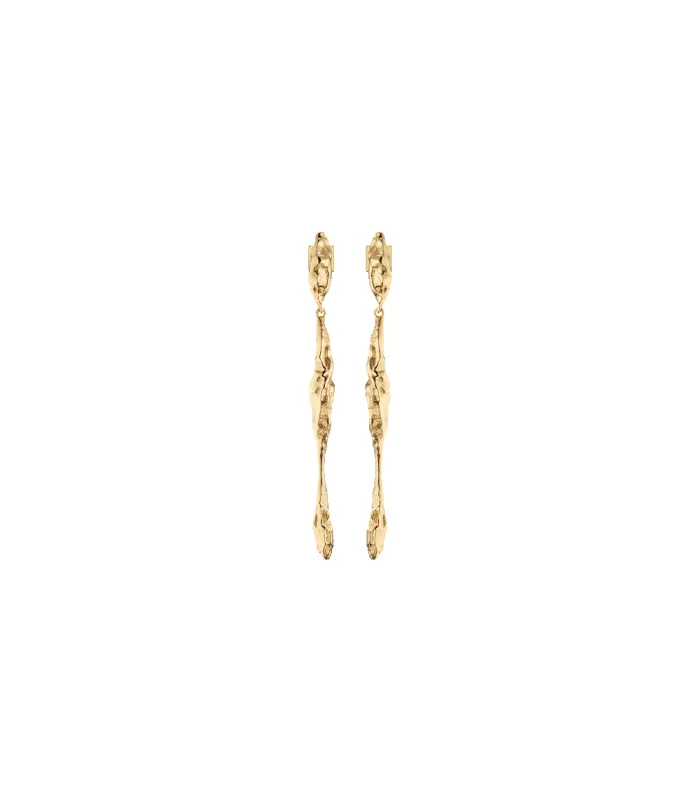 Eroz Drop Earrings - 24 carat gold-gilded edition sold by Polene