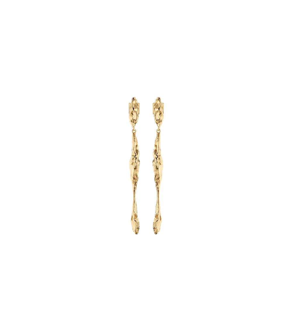 Eroz Drop Earrings - 24 carat gold-gilded edition sold by Polène