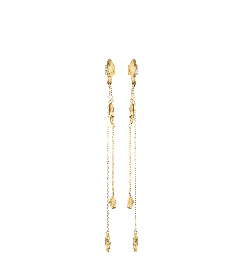 Eroz Chain Earrings - 24 carat gold-gilded edition sold by Polène