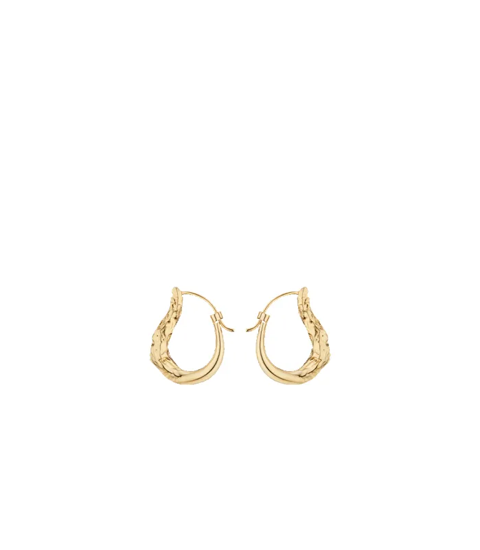 Eroz Slim Hoop Earrings - 24 carat gold-gilded edition sold by Polene