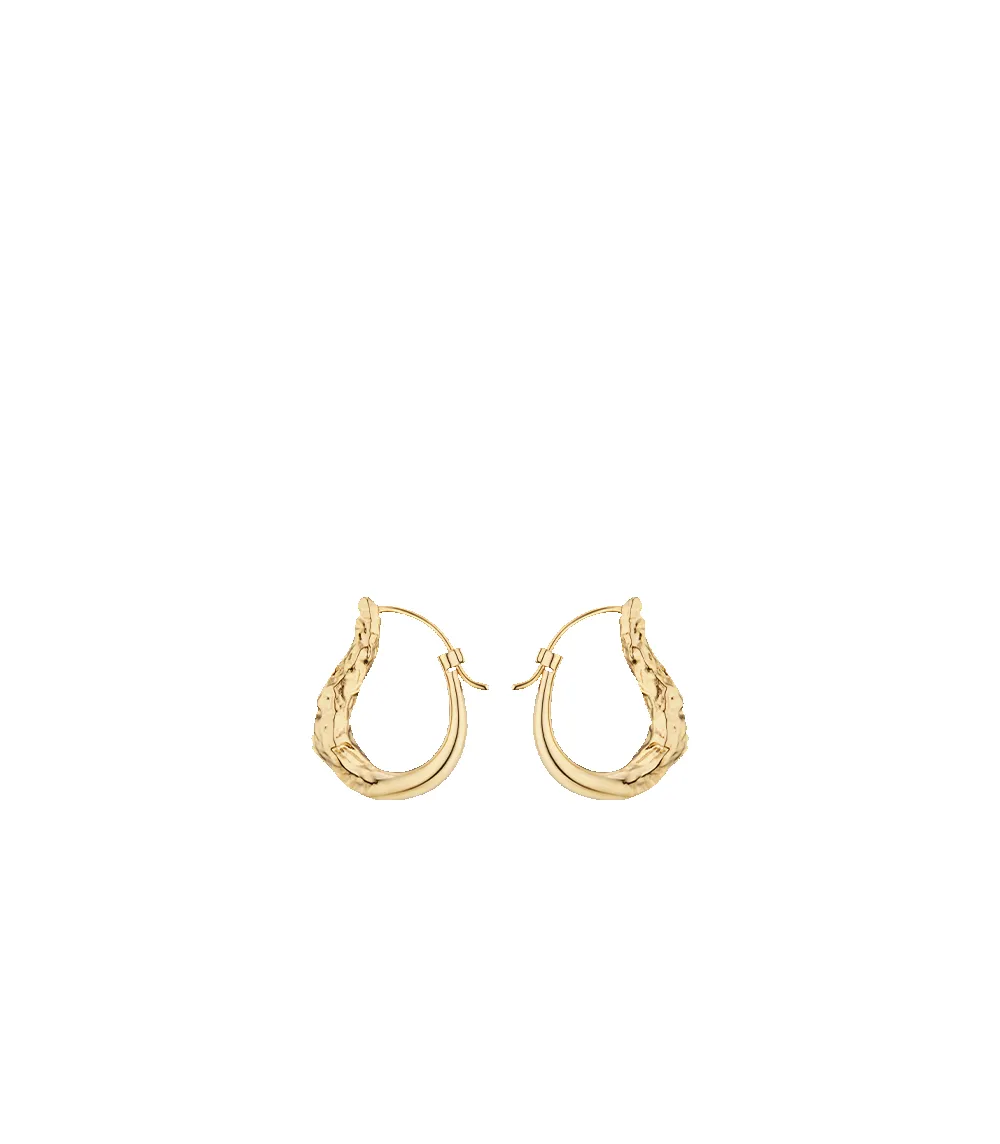 Eroz Slim Hoop Earrings - 24 carat gold-gilded edition sold by Polène
