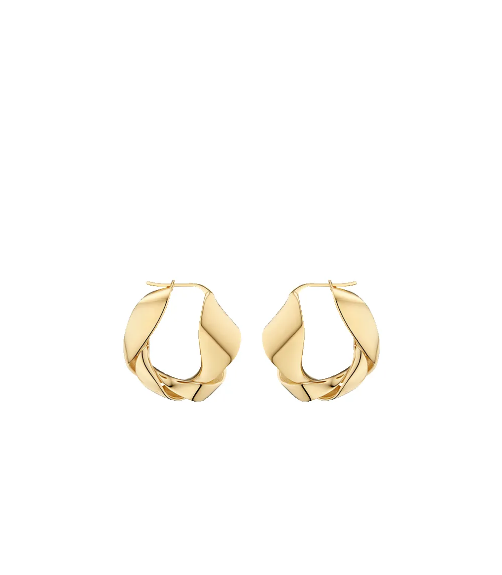 Éole Wavy Hoop Earrings - 24 carat gold-gilded sold by Polène