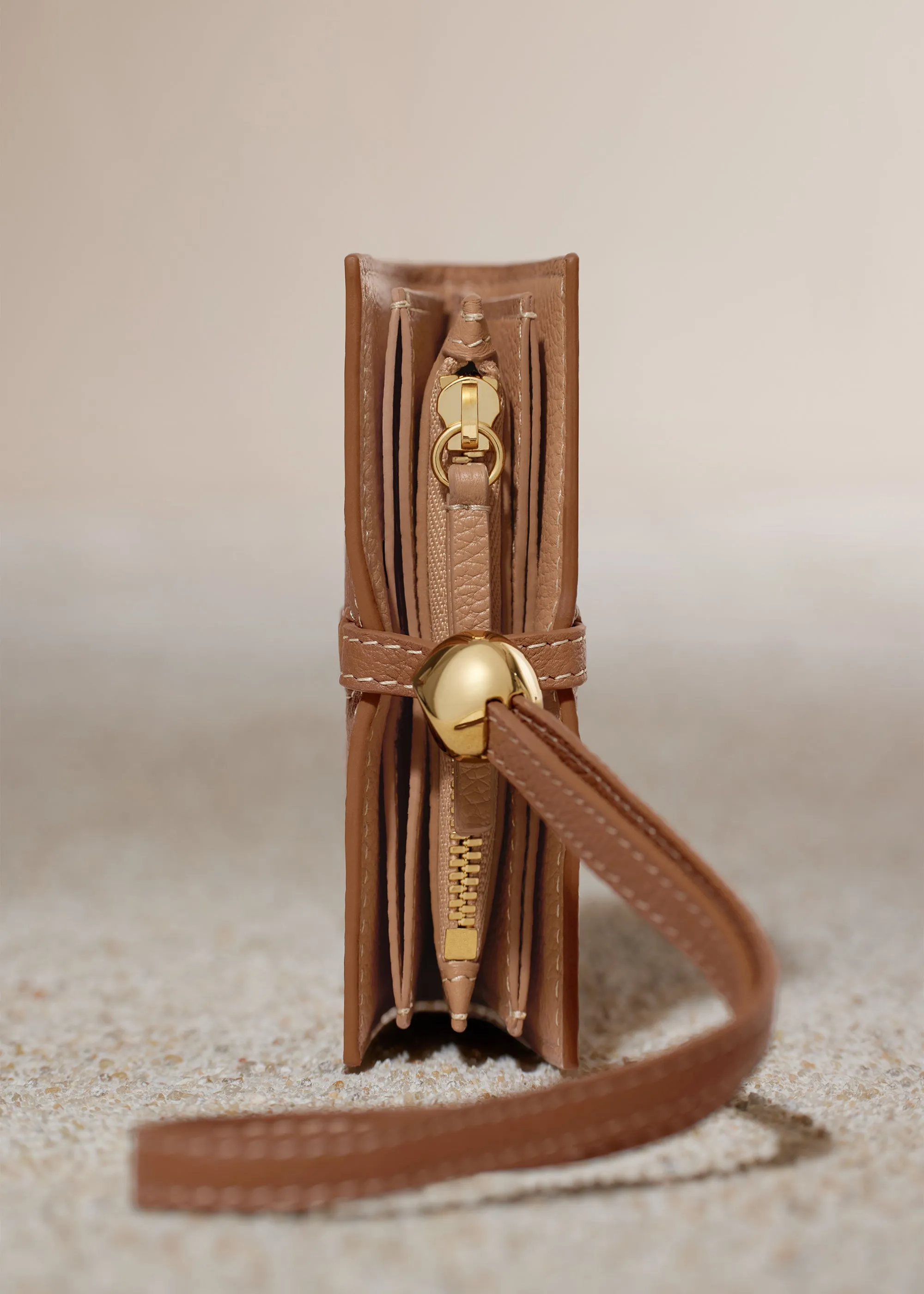 Kayé Card Holder - Textured Duo Camel sold by Polene product image thumbnail 4