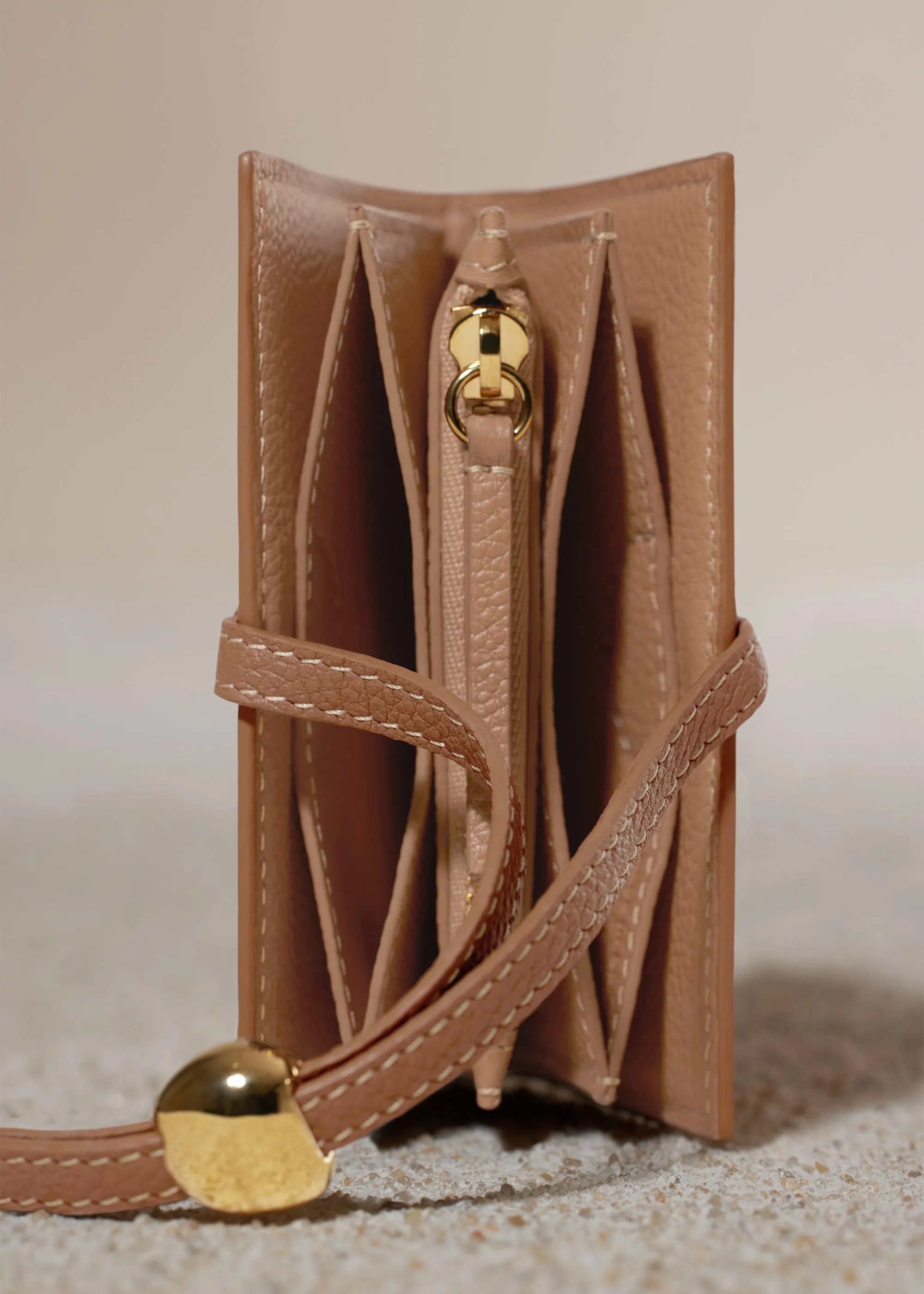 Kayé Card Holder - Textured Duo Camel sold by Polene product image thumbnail 5