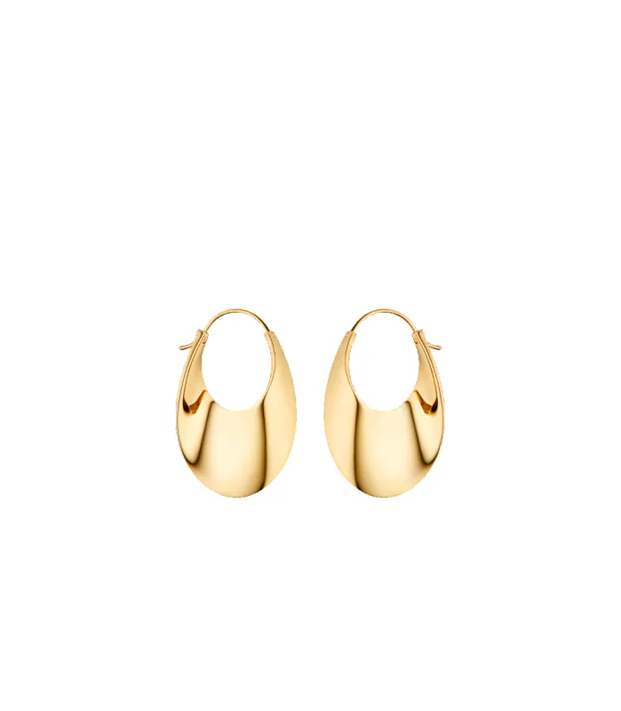 Éole Slim Hoop Earrings - 24 carat gold gilded sold by Polene