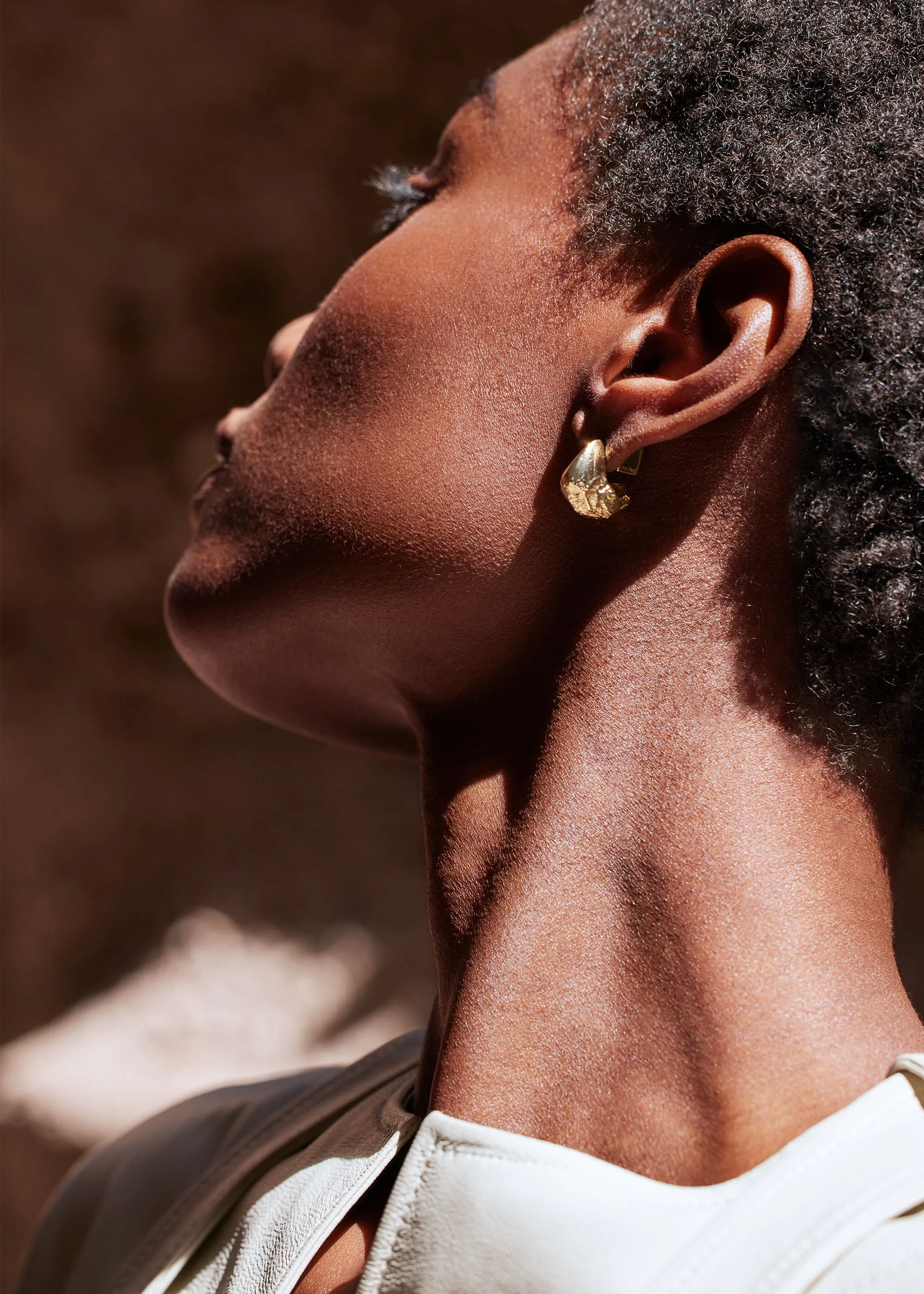 Eroz Stud Earrings - 24 carat gold gilded sold by Polène product image thumbnail 3