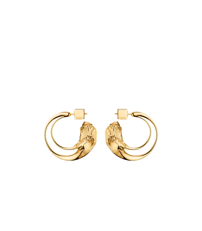 Eroz Hoop Earrings - 24 carat gold gilded sold by Polene