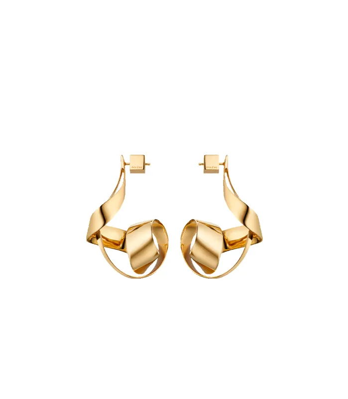 Éole Spiral Earrings - 24 carat gold-gilded made by Polene