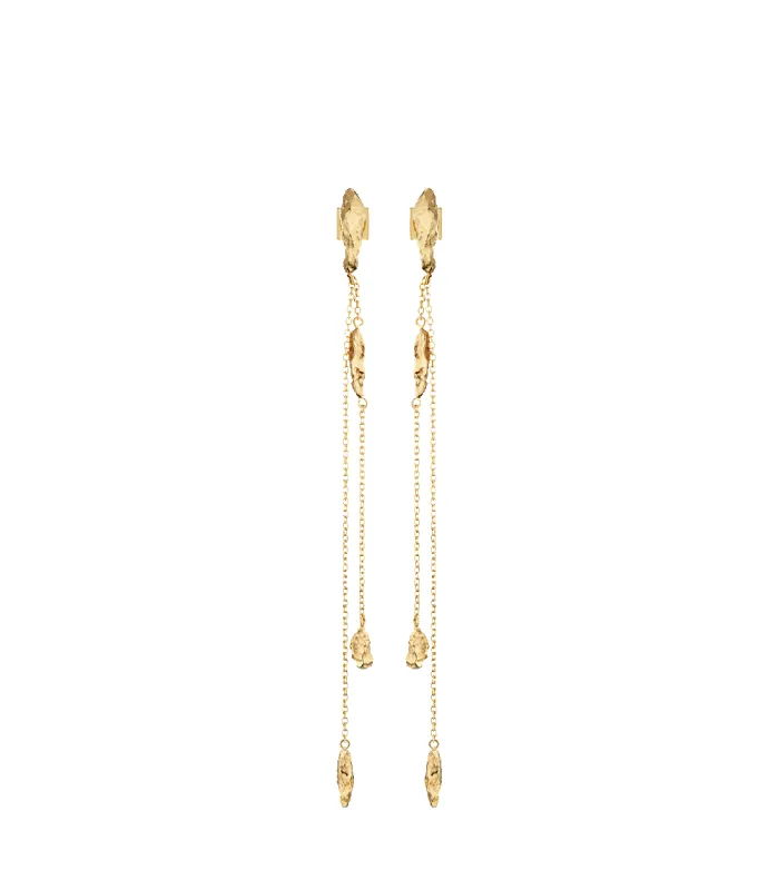 Eroz Chain Earrings - 24 carat gold-gilded edition made by Polene