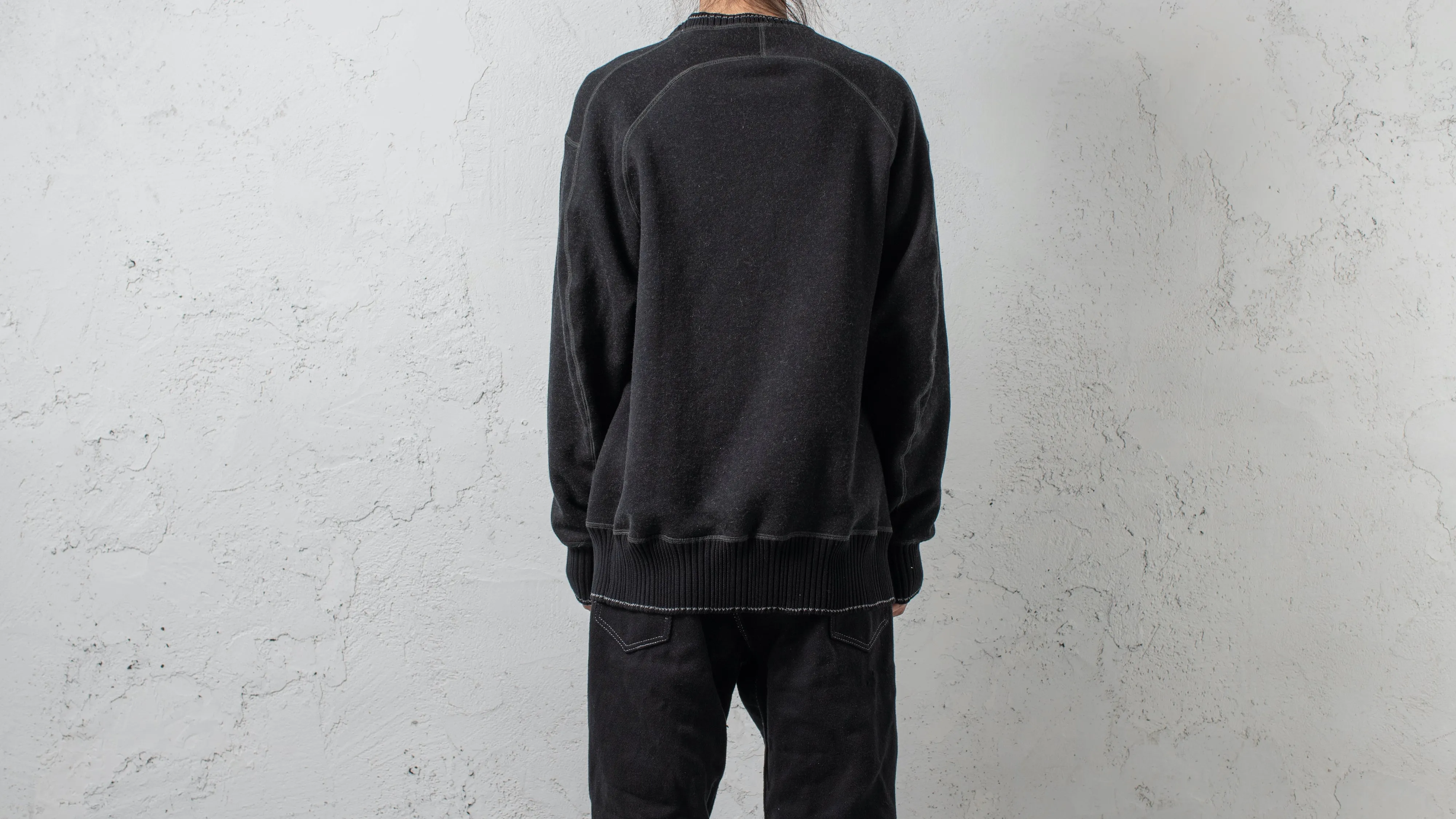 <span>23.2</span><span>MEN'S</span><span>"DISPLACEMENT"</span>CREWNECK SWEAT PARKA<BR>CASHMERE BLANKET<BR>BLACK sold by taichi murakami product image thumbnail 4