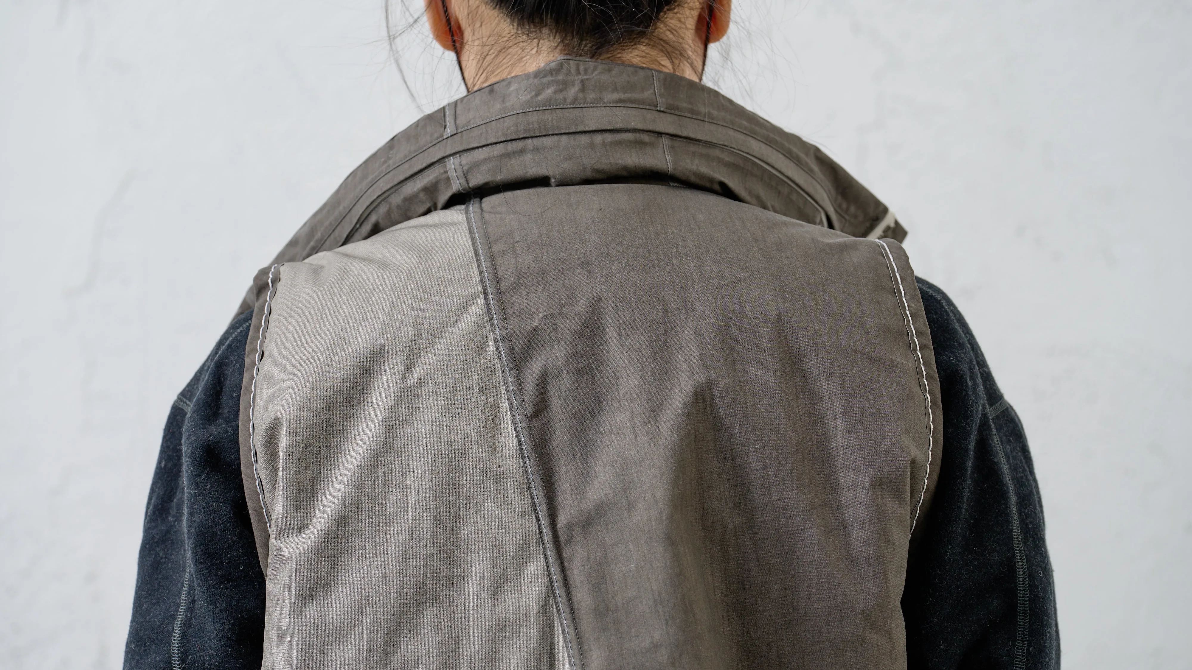 <span>25.2</span><span>"BASIC"</span>HIGHNECK VEST PRIMALOFT<br>3 LAYER NYLON<br>DUSTY GREY sold by taichi murakami product image thumbnail 5