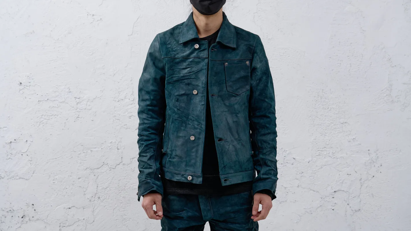 <span>26.2</span><span>"DISPLACEMENT"</span>JEAN JACKET<br>HORSE FULL GRAIN<br>INDIGO REVERSE made by taichi murakami