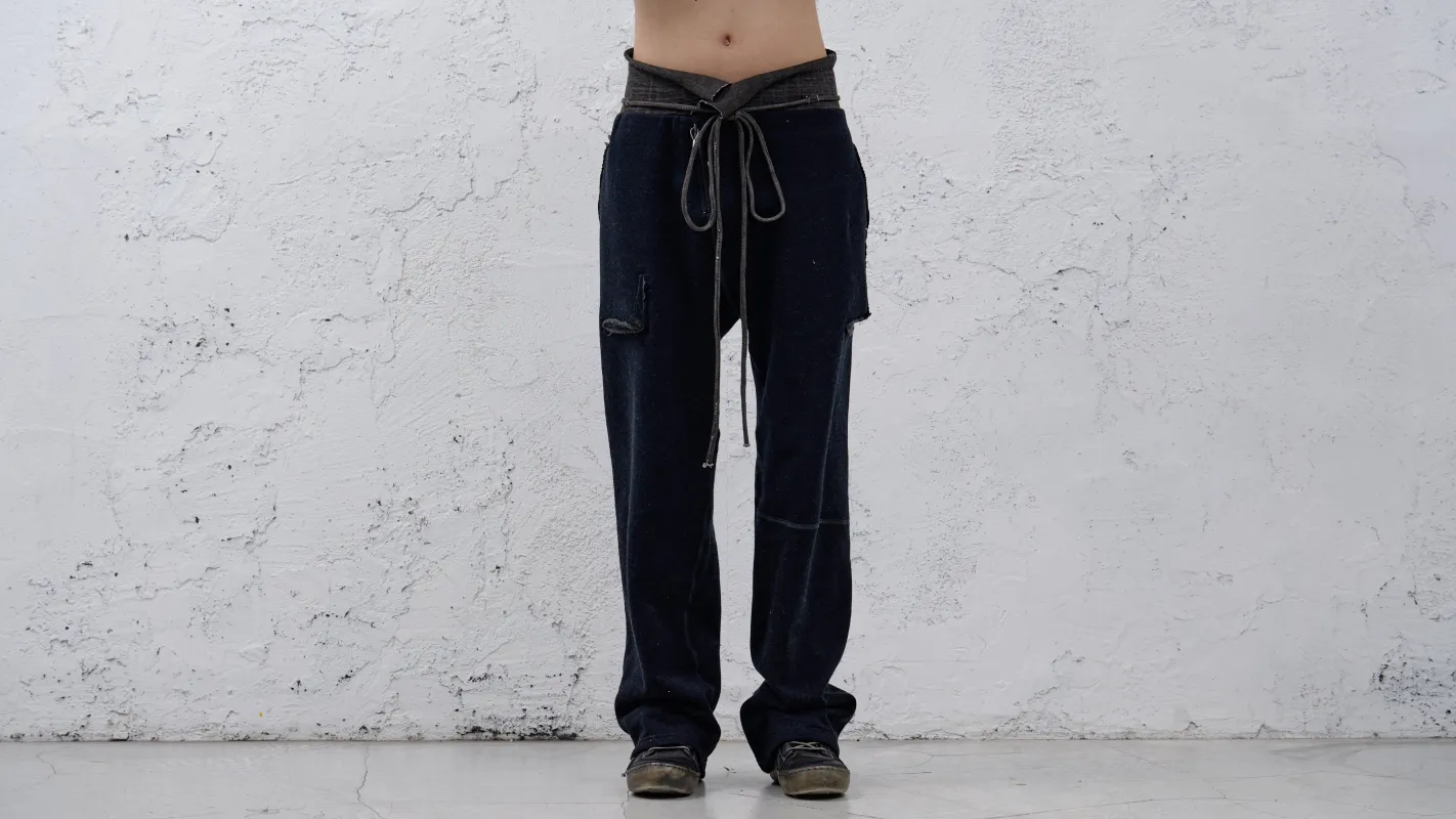 <span>26.2</span><span>"DISPLACEMENT"</span>SWEAT PANTS LOOSE<br>CASHMERE BLANKET<br>BLACK sold by taichi murakami