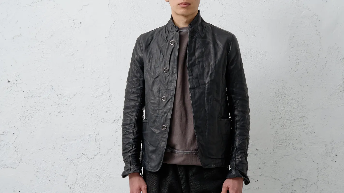 <span>24.2</span><span>MEN'S</span>WORK BLAZER<BR>KANGAROO FULL GRAIN<BR>BLACK sold by taichi murakami