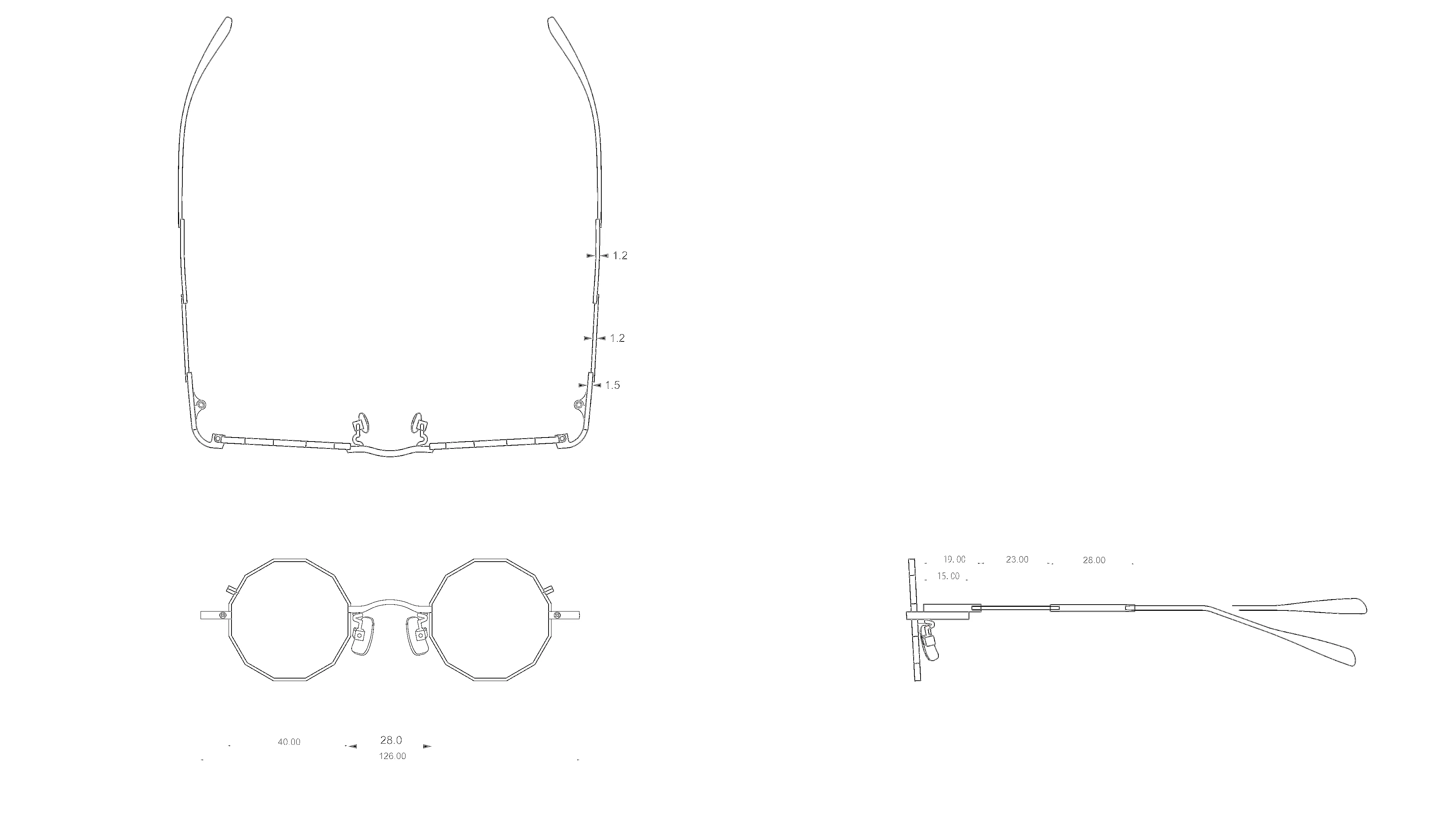 <span>TITANIUM FRAME + TITANIUM TEMPLE</span>P12-MEGANE 40 sold by taichi murakami