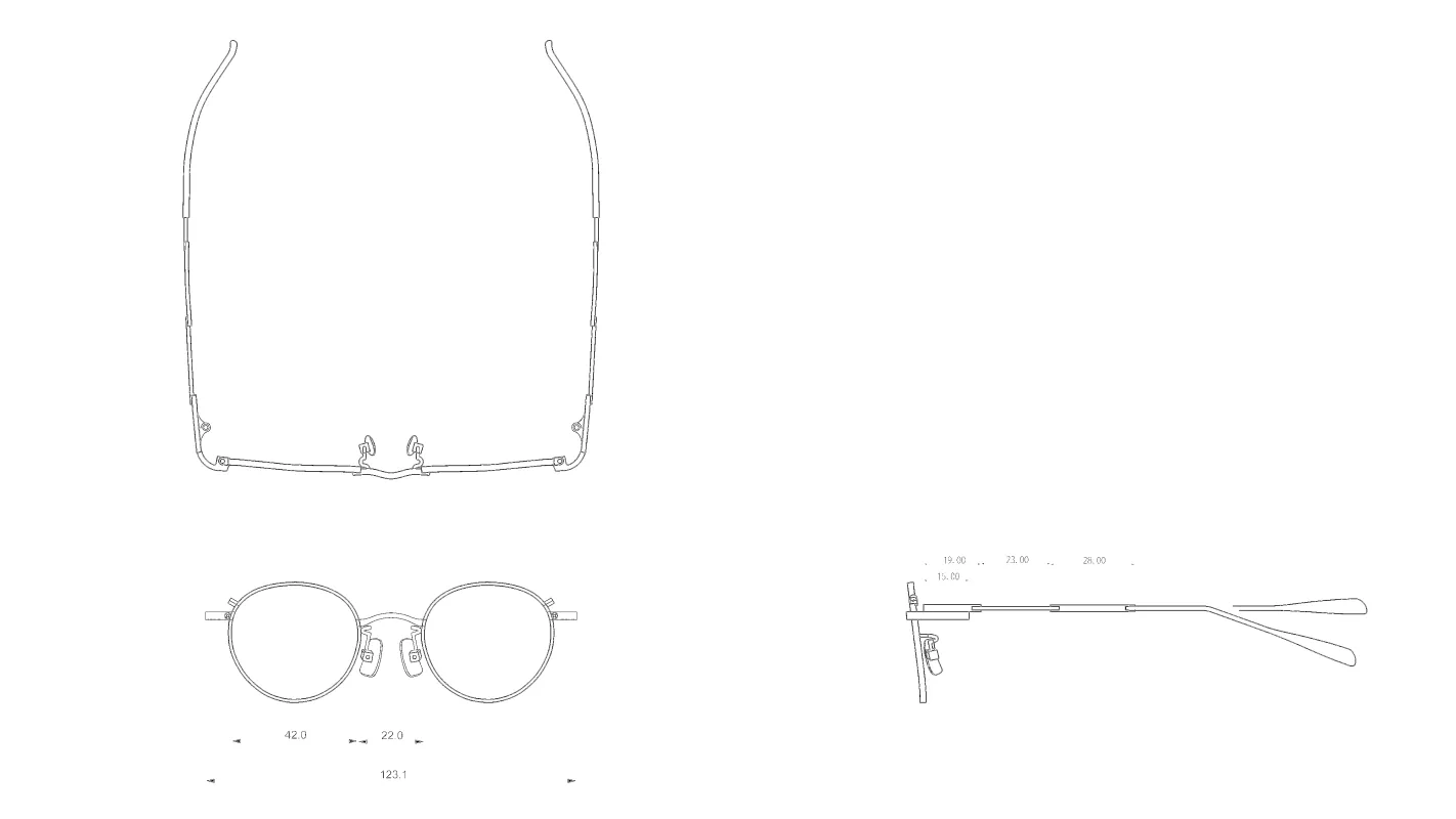 <span>TITANIUM FRAME + TITANIUM TEMPLE</span>B-MEGANE 42 made by taichi murakami