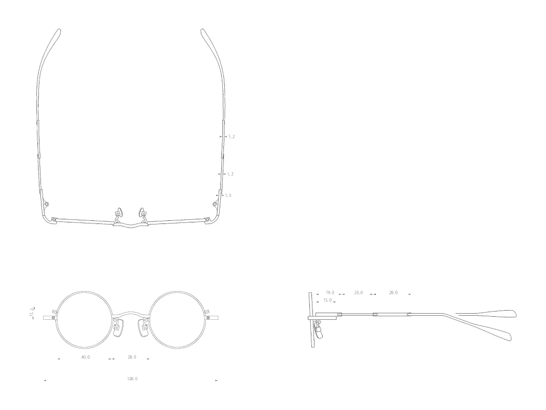 <span>TITANIUM FRAME + TITANIUM TEMPLE</span>O-MEGANE 40 made by taichi murakami
