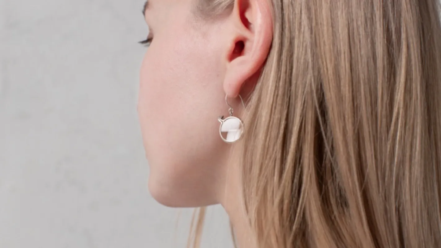 <span>22.1</span><span>" LOUPE "</span>OPTICAL LOUPE EARRING<BR>STERLING SILVER925<BR>POLISHED sold by taichi murakami