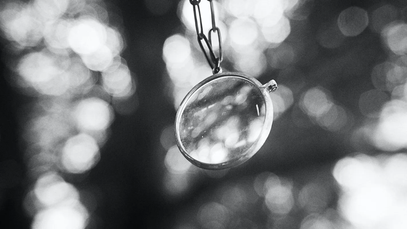 <span>22.1</span><span>" LOUPE "</span>OPTICAL LOUPE NECKLACE<BR>STERLING SILVER925<BR>OXDISED sold by taichi murakami