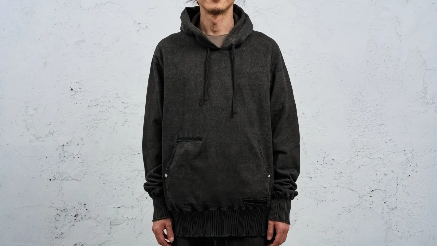 <span>27.1</span><span>"DISPLACEMENT"</span>SWEAT PARKA HOODED<br>UNBALANCED COTTON JERSEY<br>CARBON made by taichi murakami