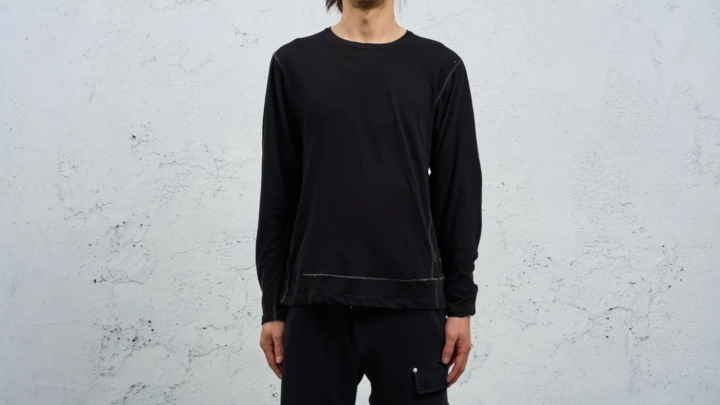 <span>27.1</span><span>"DISPLACEMENT"</span>T-SHIRTS L/S <br>DRY COTTON JERSEY 60/1<br>BLACK made by taichi murakami