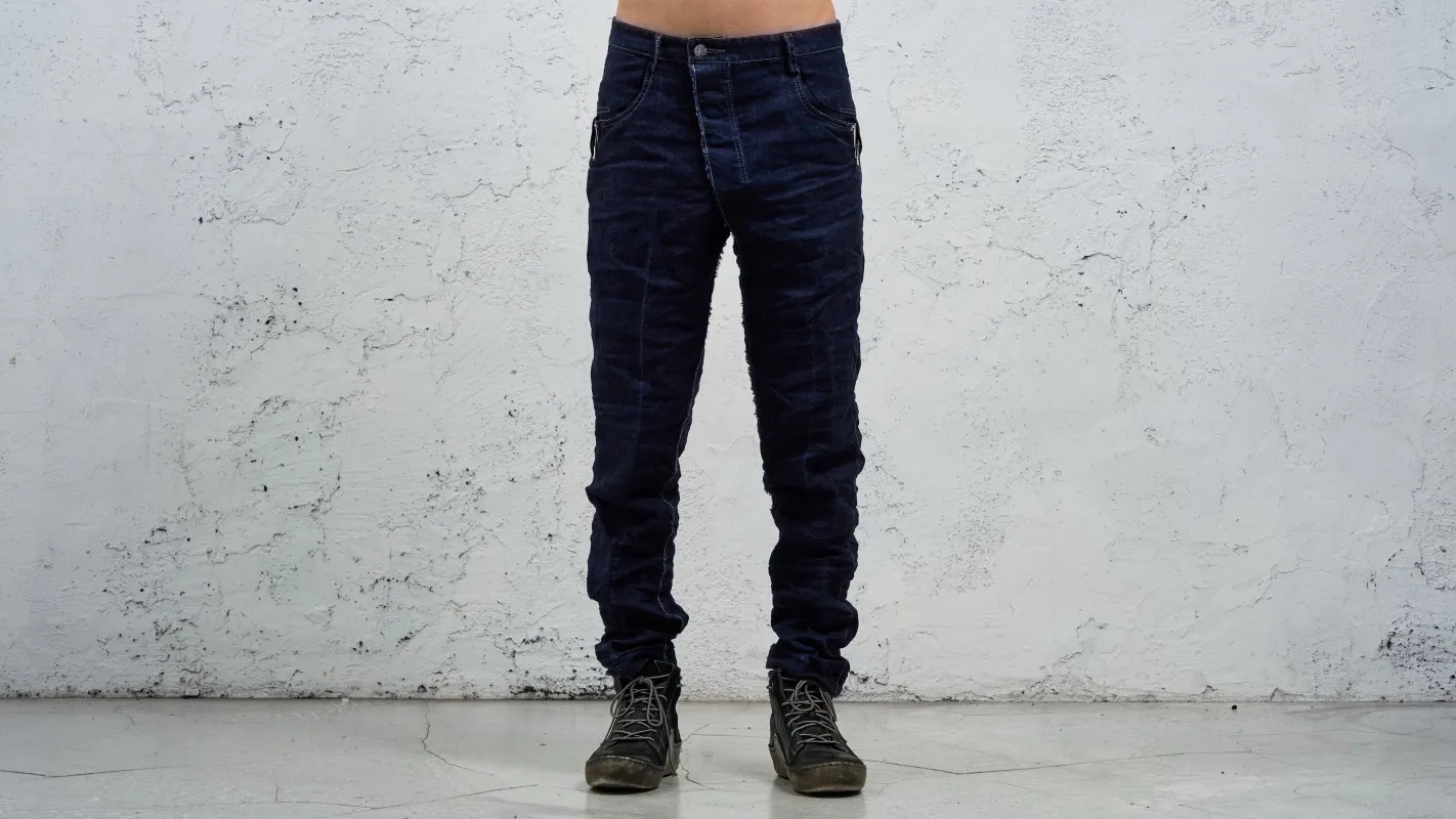 <span>27.1</span><span>"DISPLACEMENT"</span>JEANS<br>PRINTED LINEN LIGHT<br>INDIGO made by taichi murakami