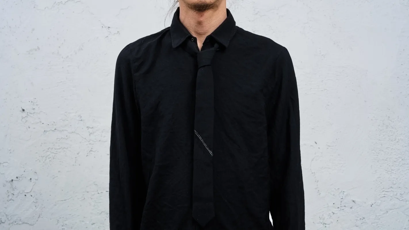 <span>27.1</span><span>"OTHERS"</span>TIE<br>SUPER 140' VERGIN WOOL<br>BLACK made by taichi murakami
