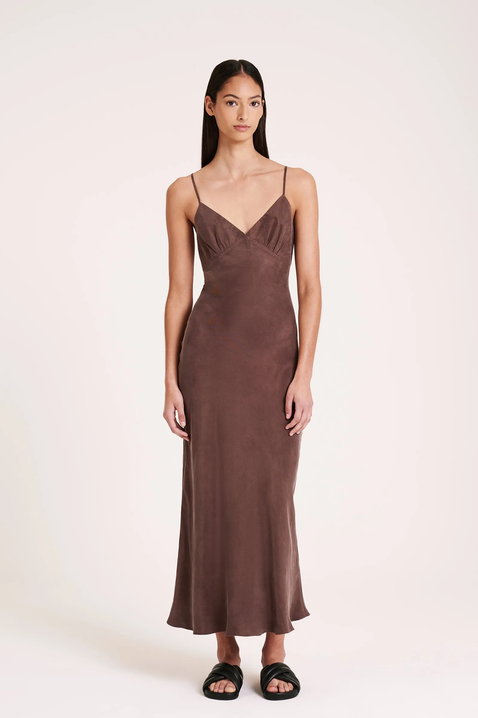 SIA CUPRO SLIP DRESS sold by Nude Lucy