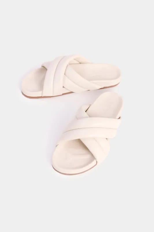 CROSSOVER LEATHER SLIDE sold by Nude Lucy