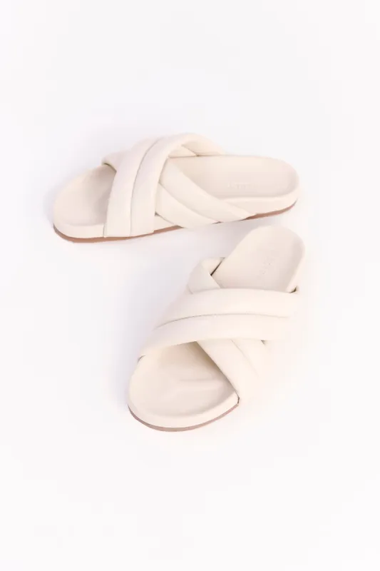 CROSSOVER LEATHER SLIDE sold by Nude Lucy
