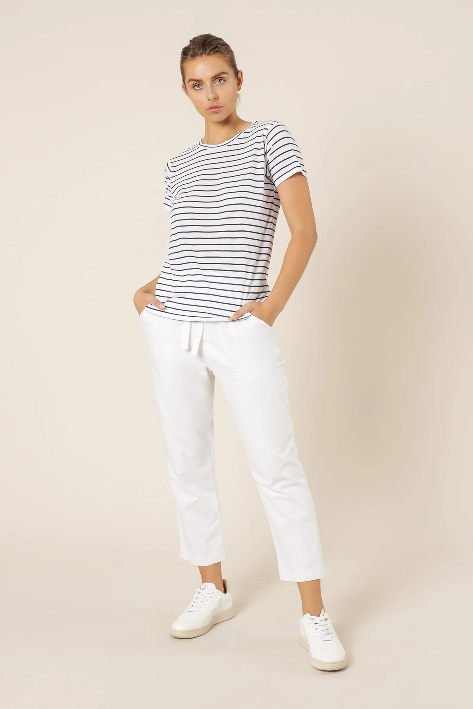 HARPER BASIC CREW NECK TEE sold by Nude Lucy