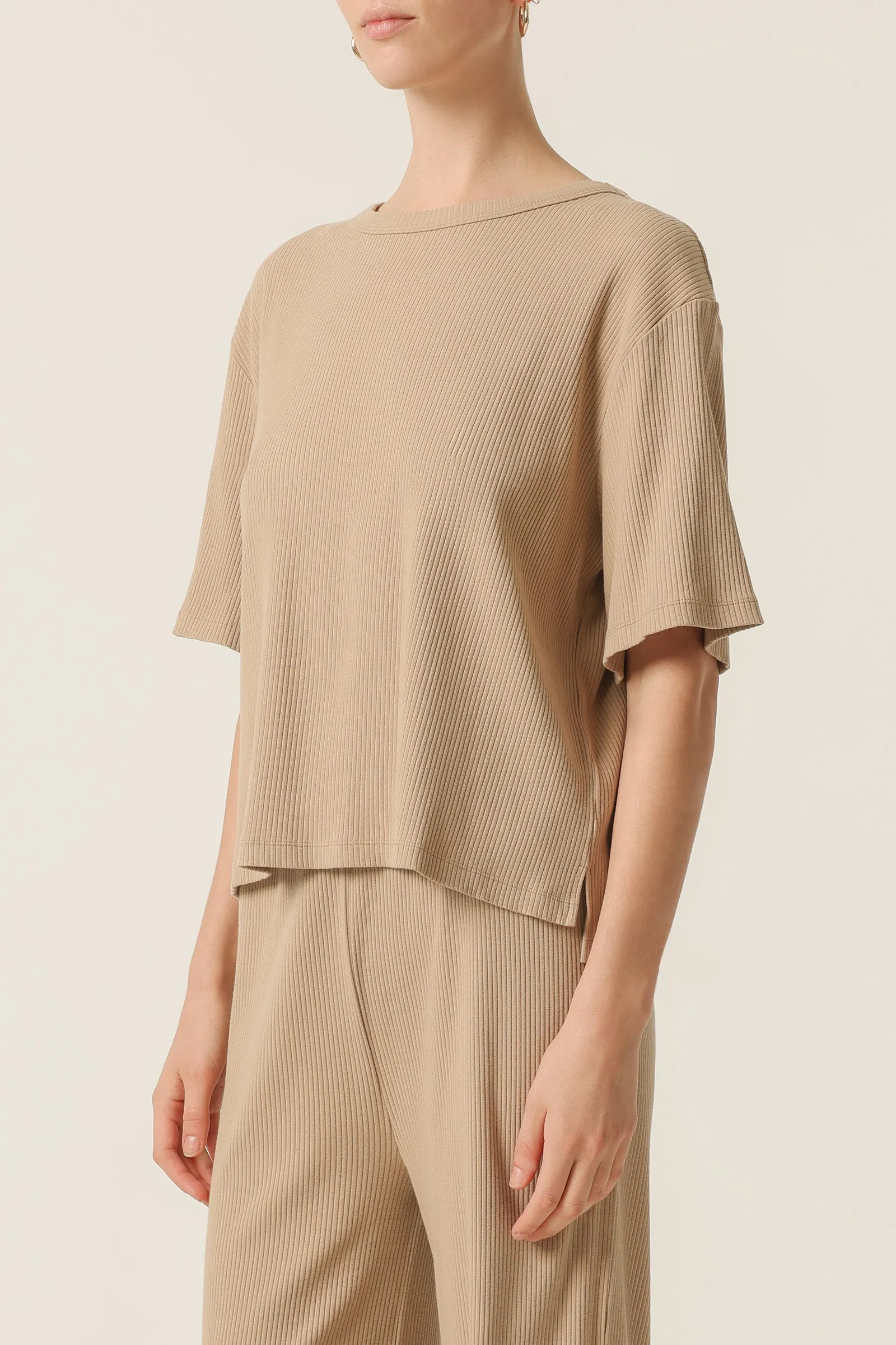 NUDE LOUNGE RIBBED TEE sold by Nude Lucy product image thumbnail 3