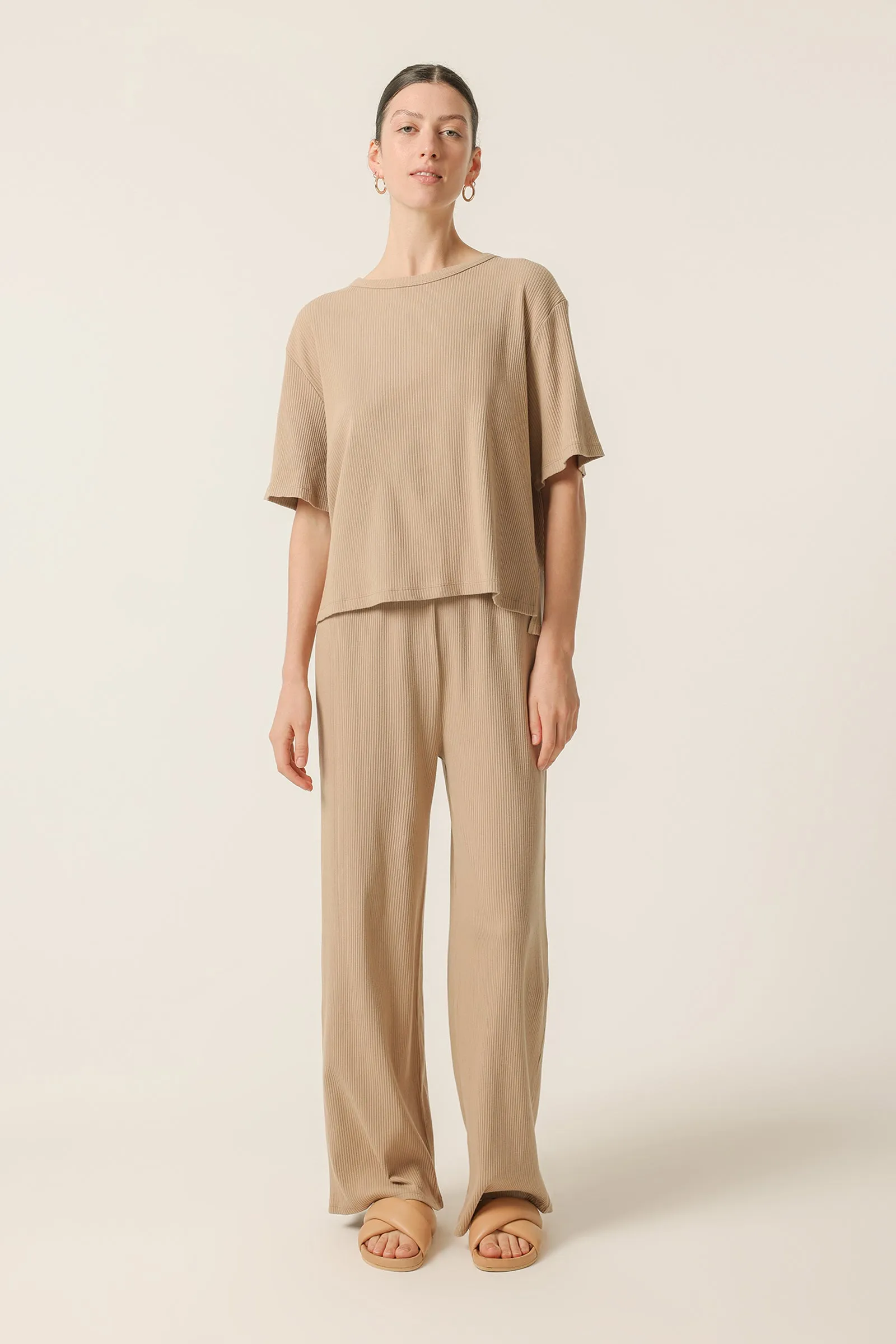 NUDE LOUNGE RIBBED TEE sold by Nude Lucy