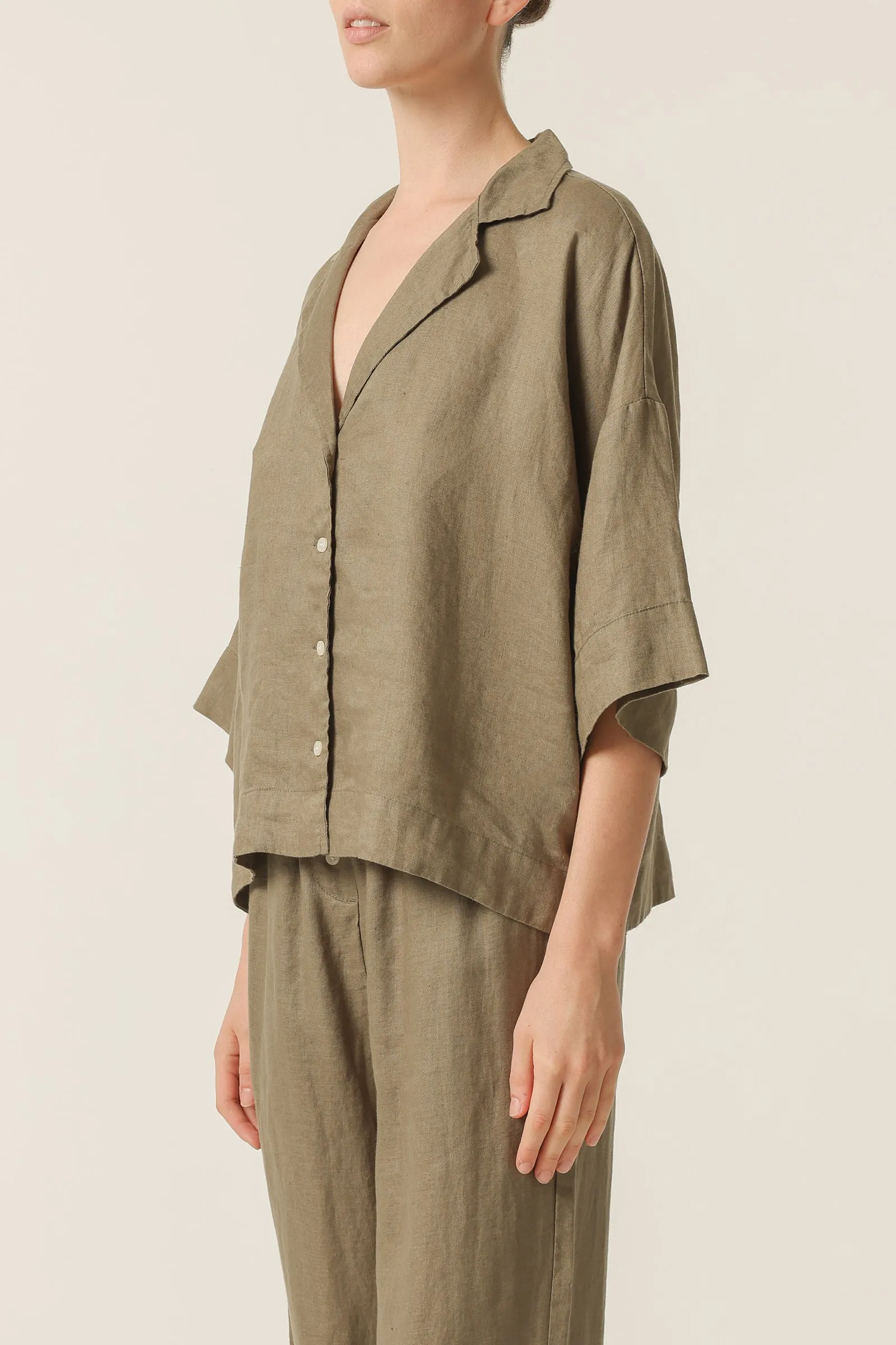 NUDE LINEN LOUNGE SHIRT sold by Nude Lucy product image thumbnail 3