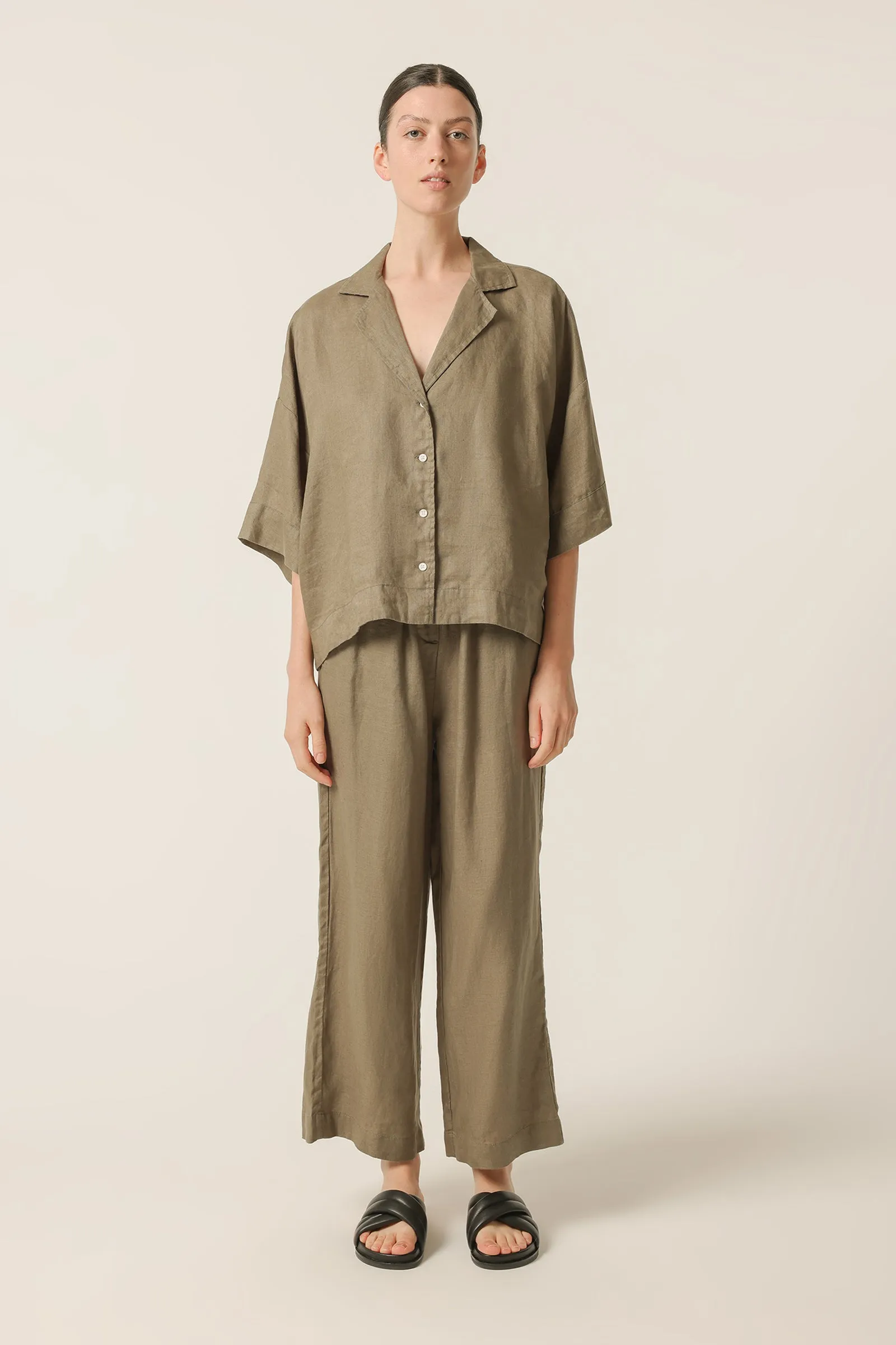 NUDE LINEN LOUNGE SHIRT sold by Nude Lucy
