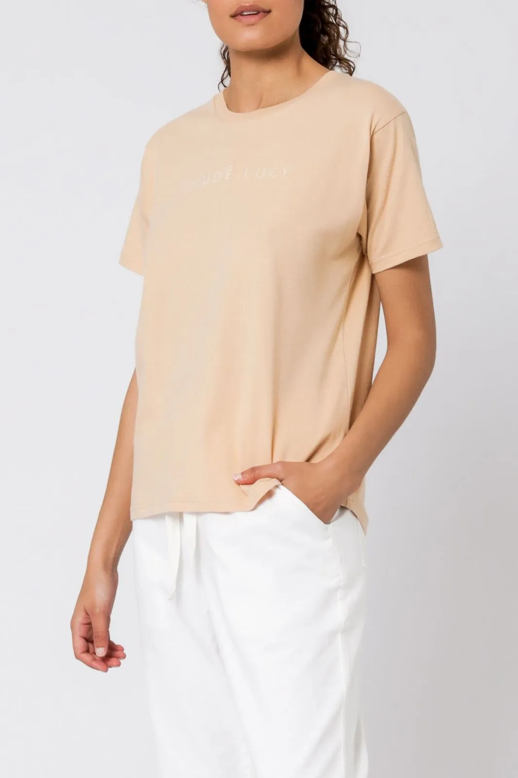 NUDE LUCY EMBROIDERED SLOGAN TEE sold by Nude Lucy product image thumbnail 2