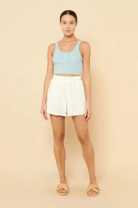 JADE BUTTON FRONT WAFFLE TANK sold by Nude Lucy