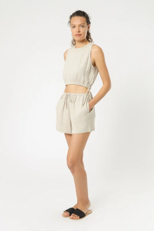 RUMI LINEN CROP TOP sold by Nude Lucy