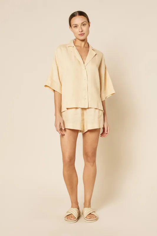 NUDE LINEN LOUNGE SHIRT sold by Nude Lucy