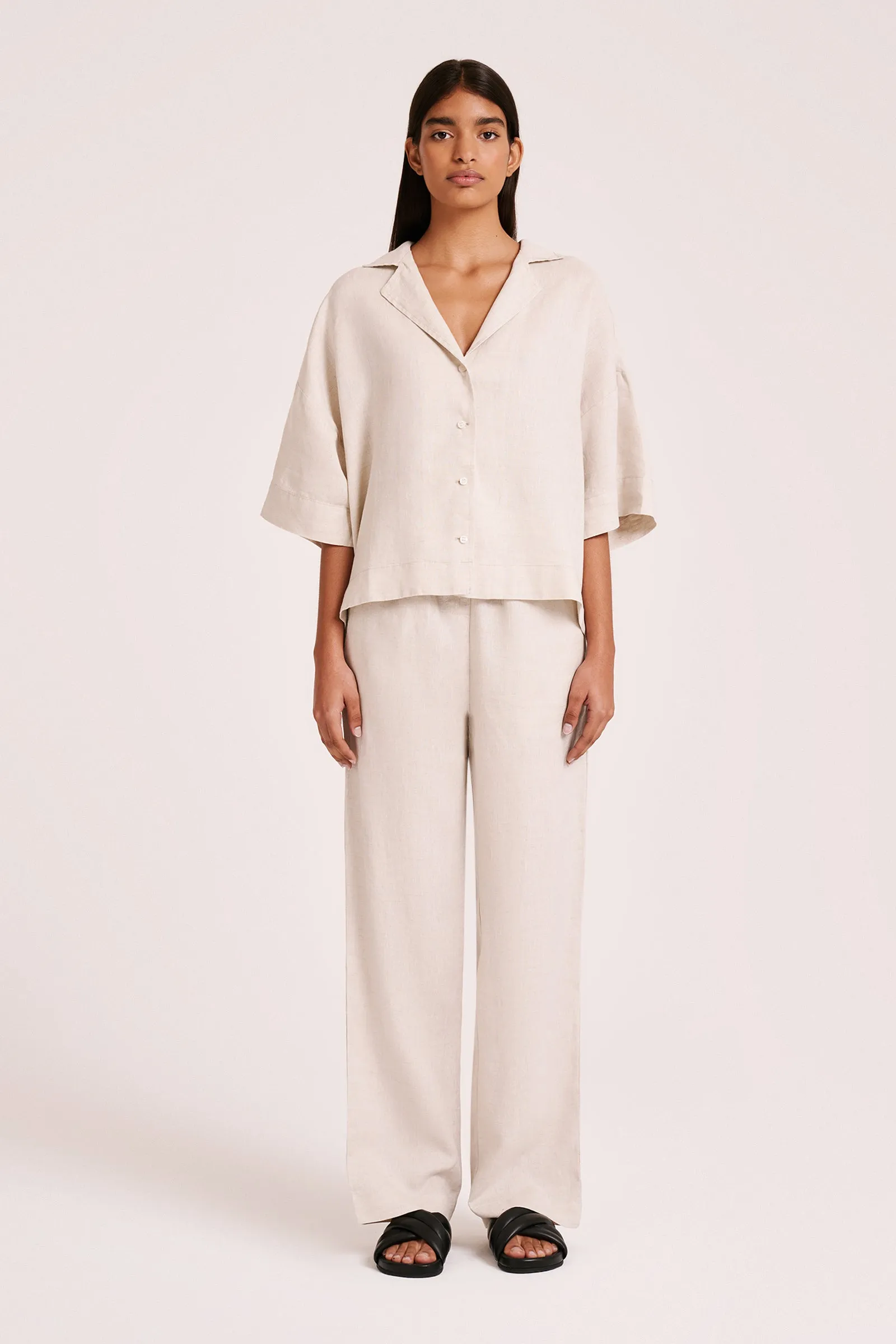 LOUNGE LINEN SHIRT & PANT SET sold by Nude Lucy