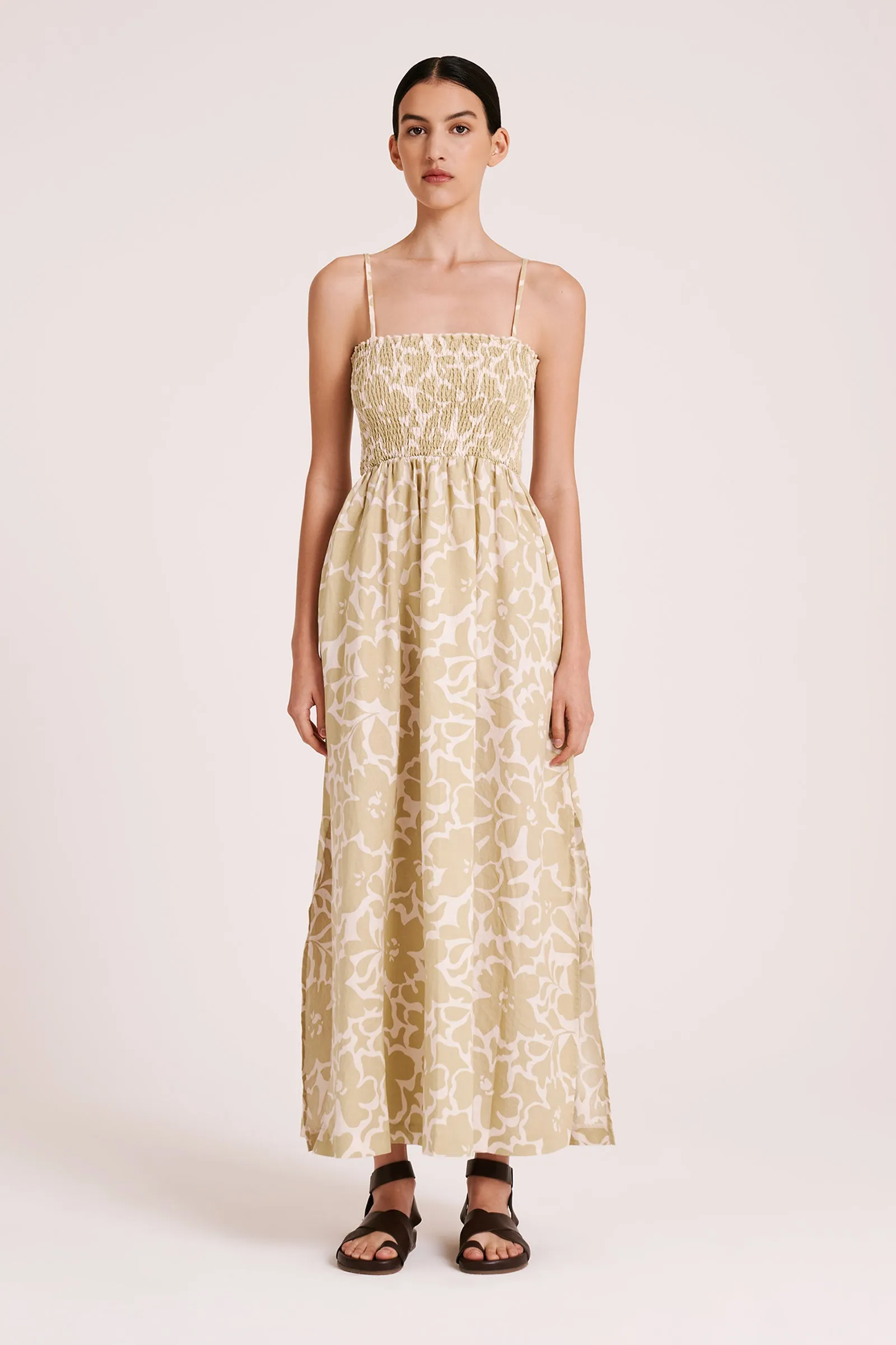 SORAYA SHIRRED MAXI DRESS sold by Nude Lucy