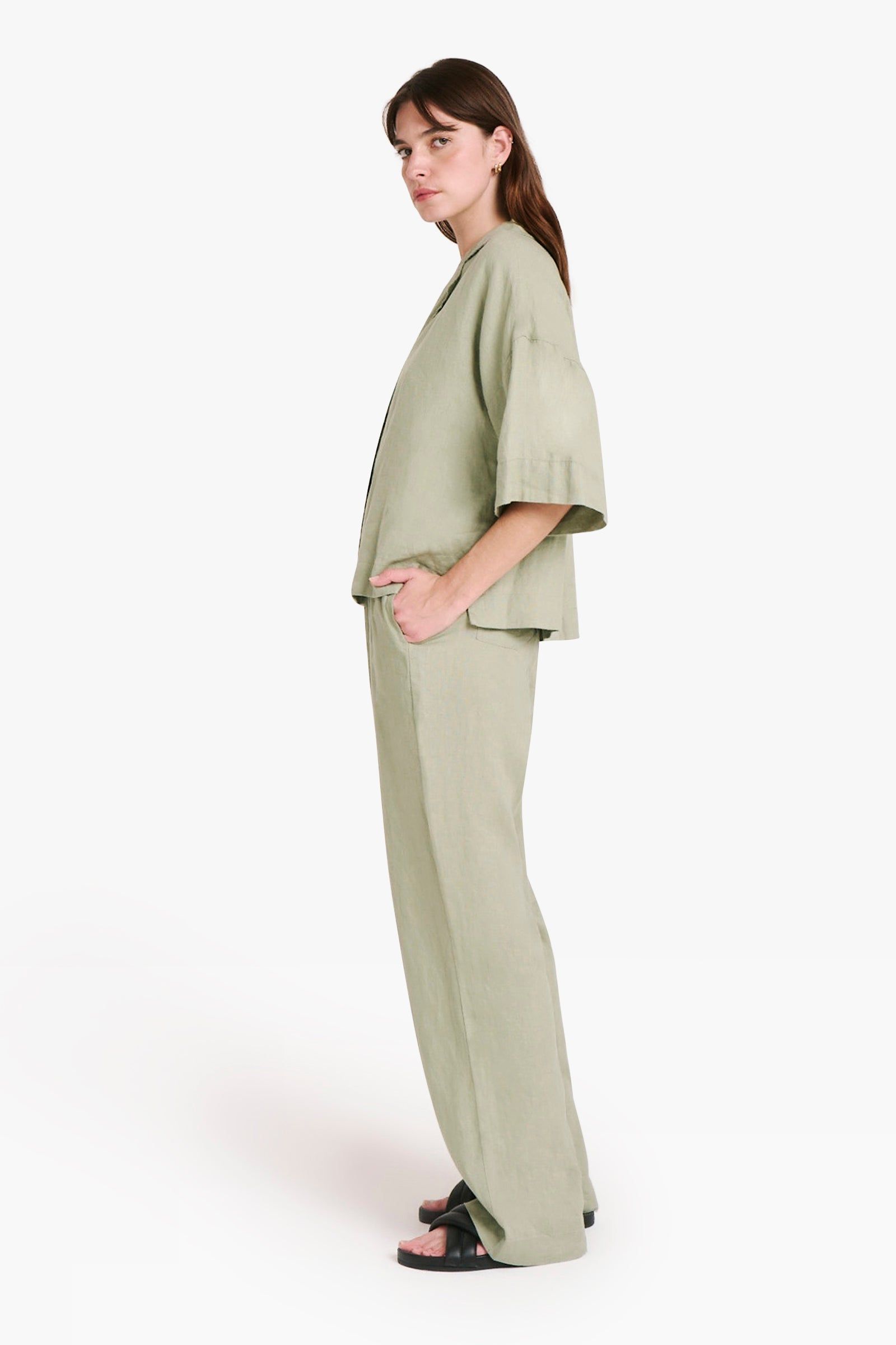 LOUNGE LINEN SHIRT & PANT SET sold by Nude Lucy product image thumbnail 2