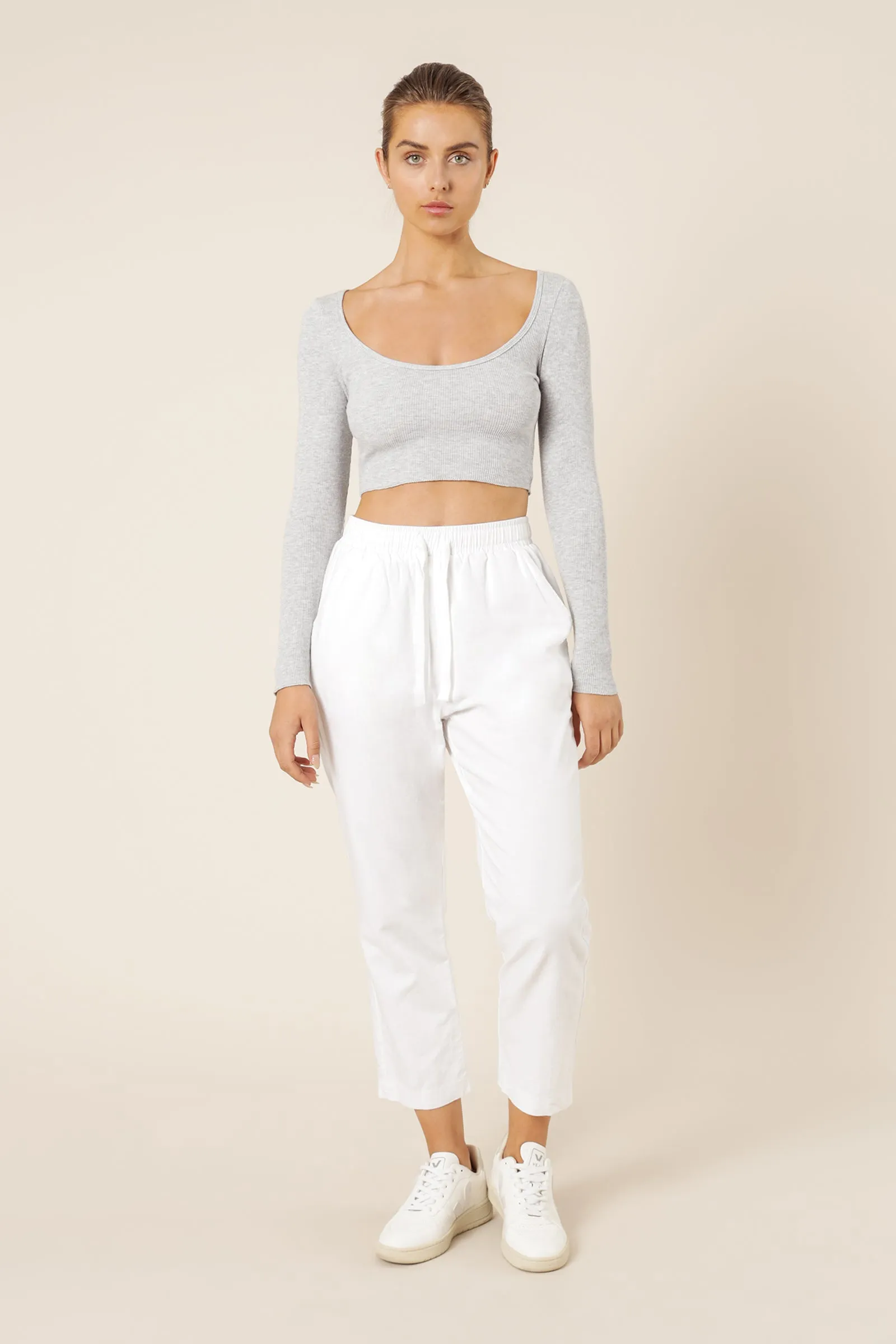 CAMERON WAFFLE LS SCOOP TEE sold by Nude Lucy