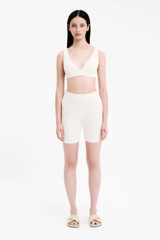 LOUNGE RIB PLUNGE CROP sold by Nude Lucy