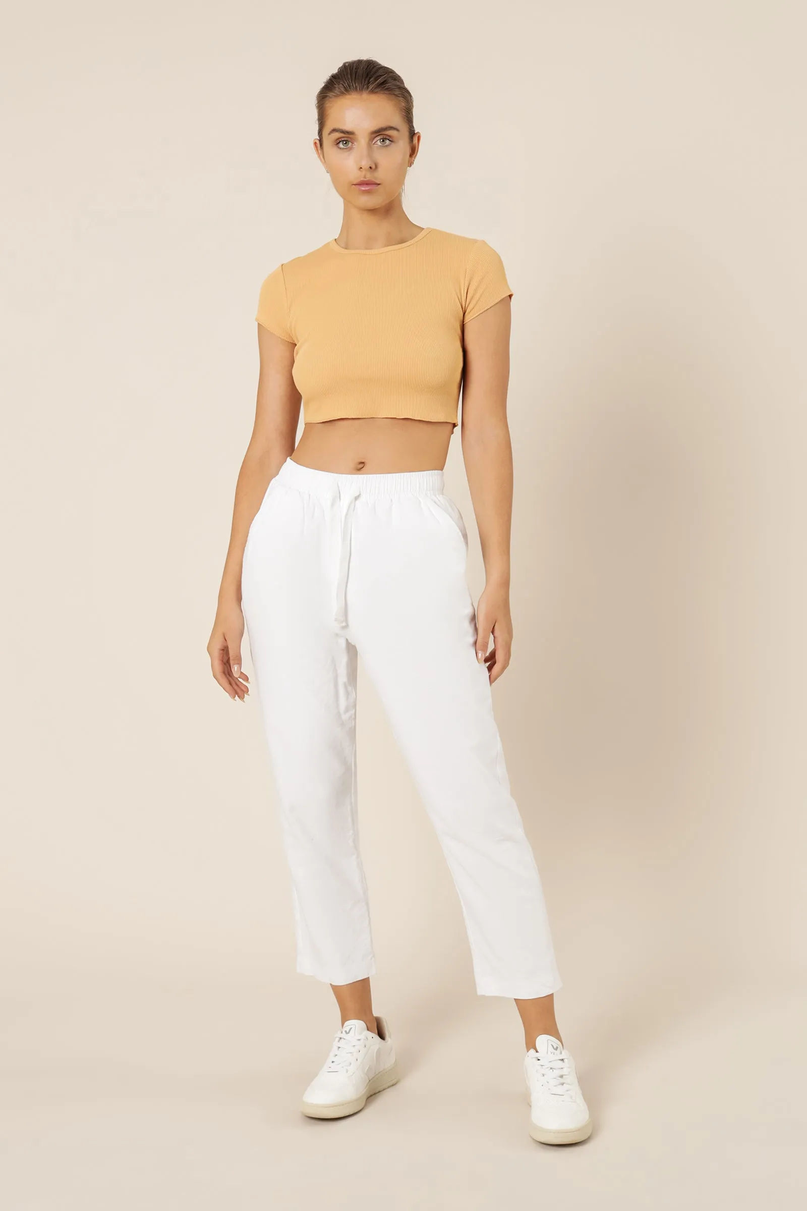 CAMERON BASIC WAFFLE TEE sold by Nude Lucy