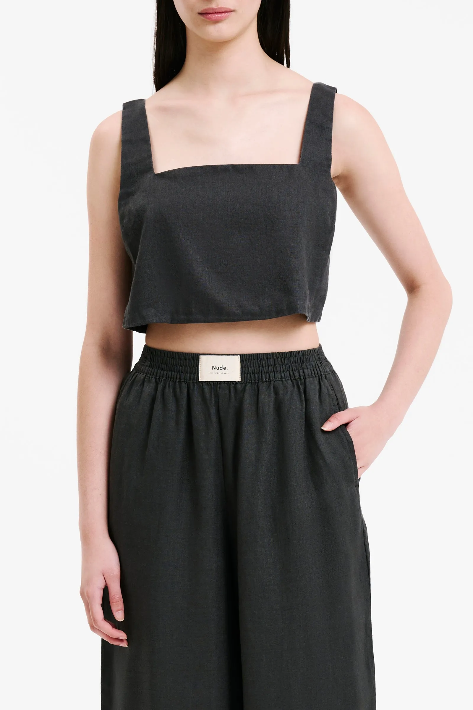 LOUNGE HERITAGE LINEN CAMI sold by Nude Lucy product image thumbnail 2