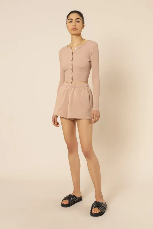 EDEN BUTTON FRONT WAFFLE TEE sold by Nude Lucy